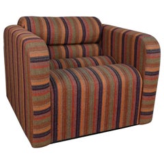 Mid-Century Modern to Post-Modern Purple Striped Multi-Piece Modular Club Chair