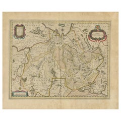 Antike Karte von Janssonius aus der niederländischen Provinz Overijsel, ca. 1650