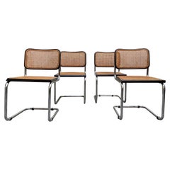 Marcel Breuer Set of 4 Cesca Chairs, Italy 1970s