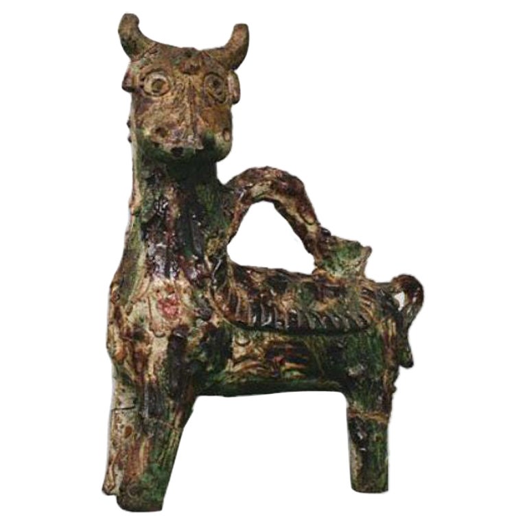 Glazed Ceramic Cow (Asia) For Sale