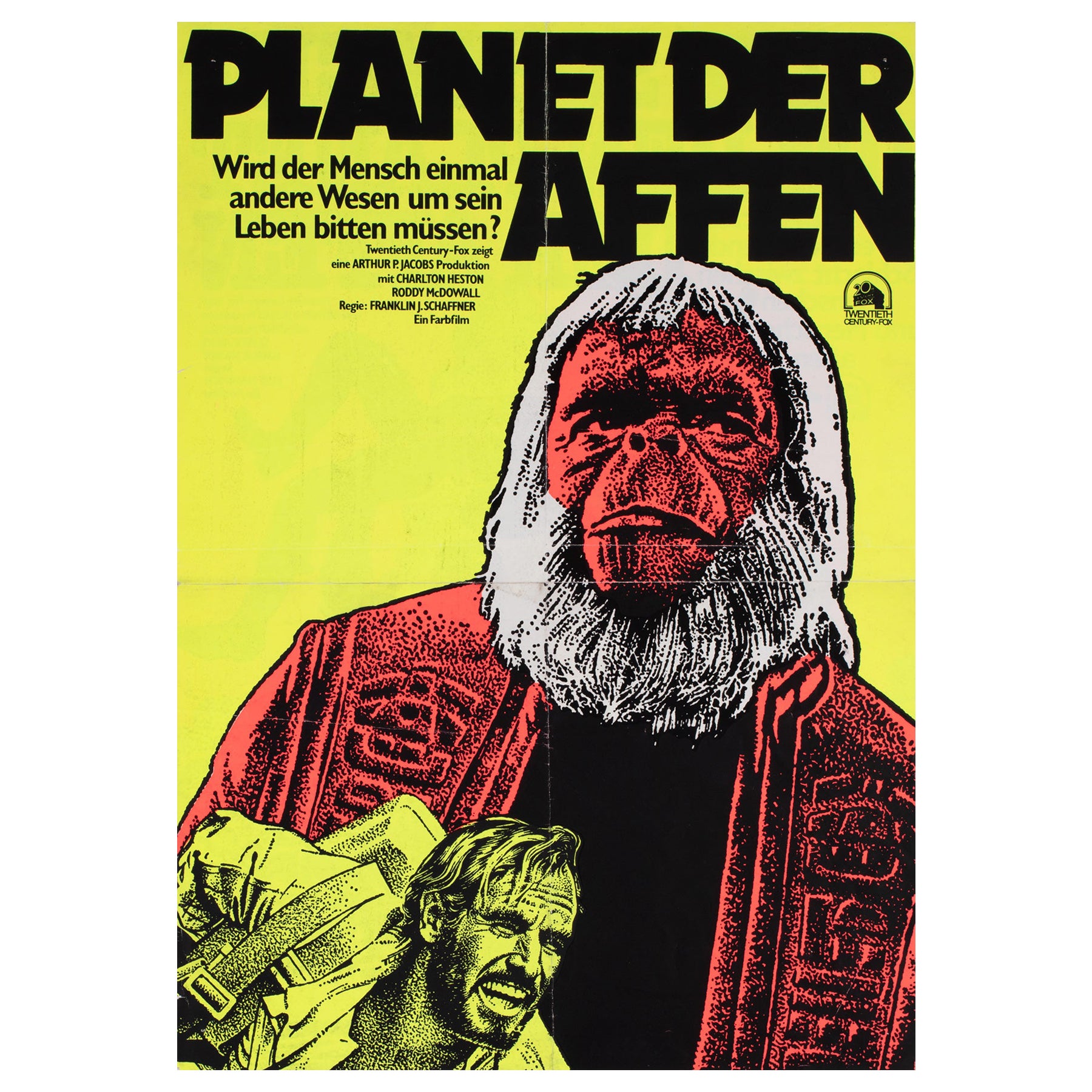 Affiche de l'Allemagne de l'Est du film La Planète des singes R1975