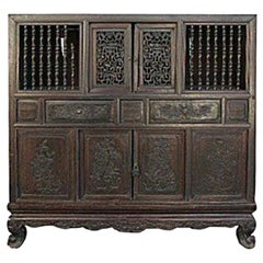 Antique Sideboard in Carved Chinese Wood