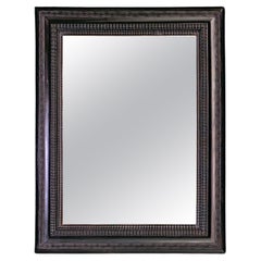 Italian Antique Medium Size, Rectangular, Guillochè Wall Mirror, 1930s