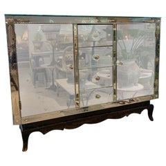 Stunning French Mirrored Chest of Drawers, 1940-1950s