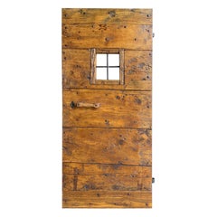 Rustic Door with Nails and Wooden Handle, Antique from the 19th Century, Italy