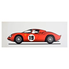 Original Vintage Advertising Poster Ferrari Racing Car 250LM Sportscar Motor Art