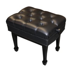 Banqueta ajustable para piano Steinway Paul Jansen lacada en negro brillante fechada en 2012