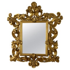 Antique Roman Baroque Giltwood Mirror