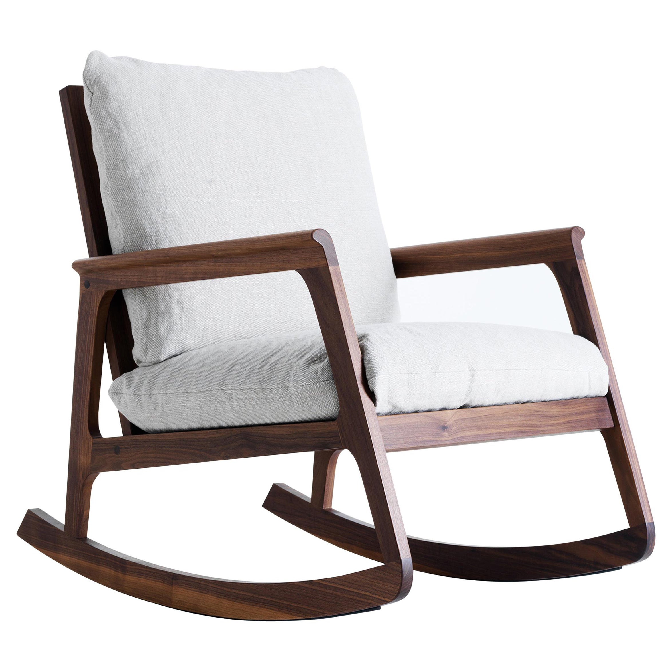 Momento Solid Wood Armchair, Walnut in Hand-Made Natural Finish, Contemporary For Sale