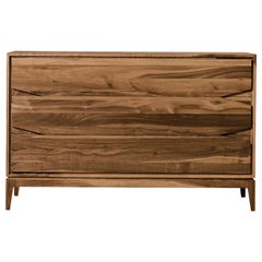 Base Solid Wood Dresser, Walnut in Hand-Made Natural Finish, Contemporary