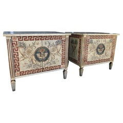 Pair of Greco Roman Motif Side Cabinets