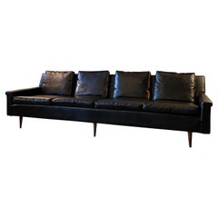 Milo Baughman For Thayer Coggin Black Naugahyde Sofa