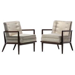 Pareja de sillones T.H. Robsjohn-Gibbings en tela Romo para Widdicomb