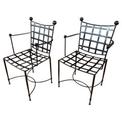 Zwei gewebte Terrassenstühle, entworfen von Mario Papperzini für John Salterini 