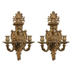 Pair of French Louis XIV Style Bronze Sconces
