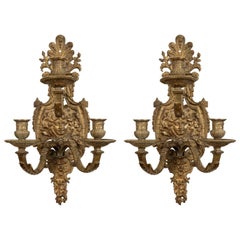Pair of French Louis XIV Style Bronze Sconces