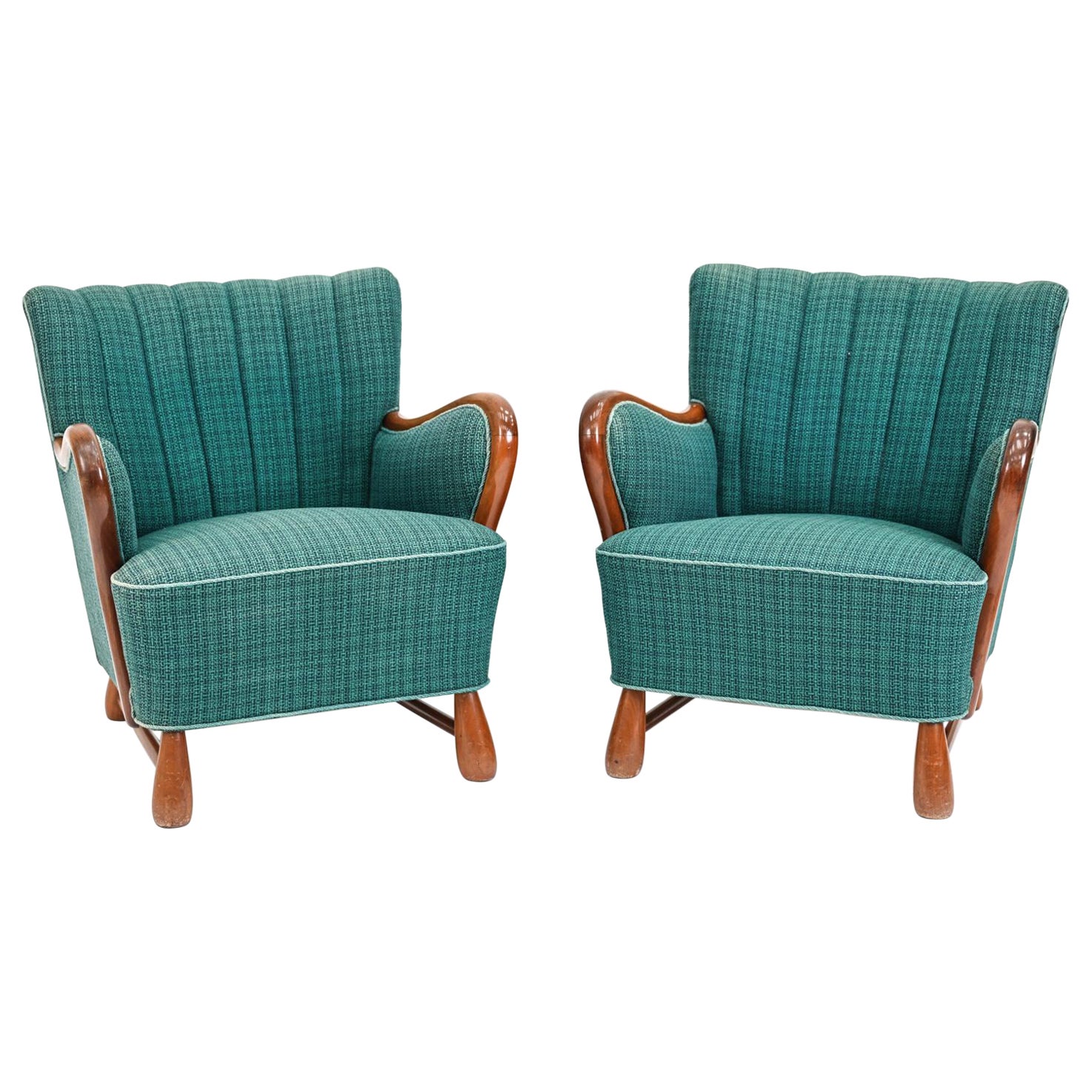 Pair of Attr. Otto Færge Danish Mahogany Easy Chairs