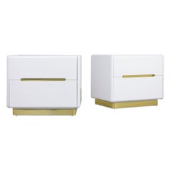 White Mid-Century Modern Nightstands