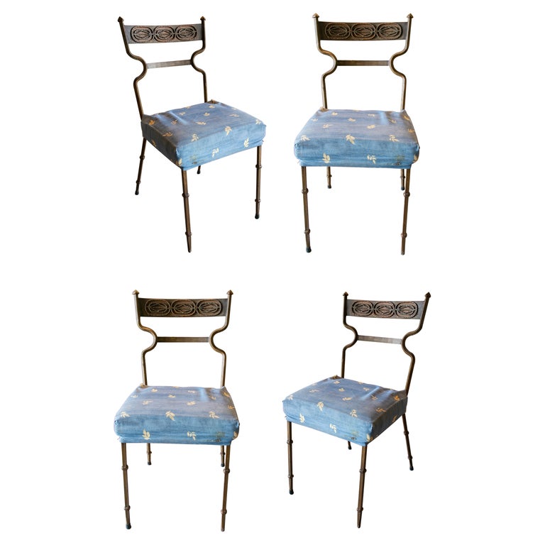 1980s Set of Four Iron Chairs  For Sale