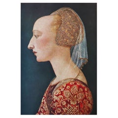 Original Antique Print of a Portrait of a Lady After Paulo Uccello. C.1900