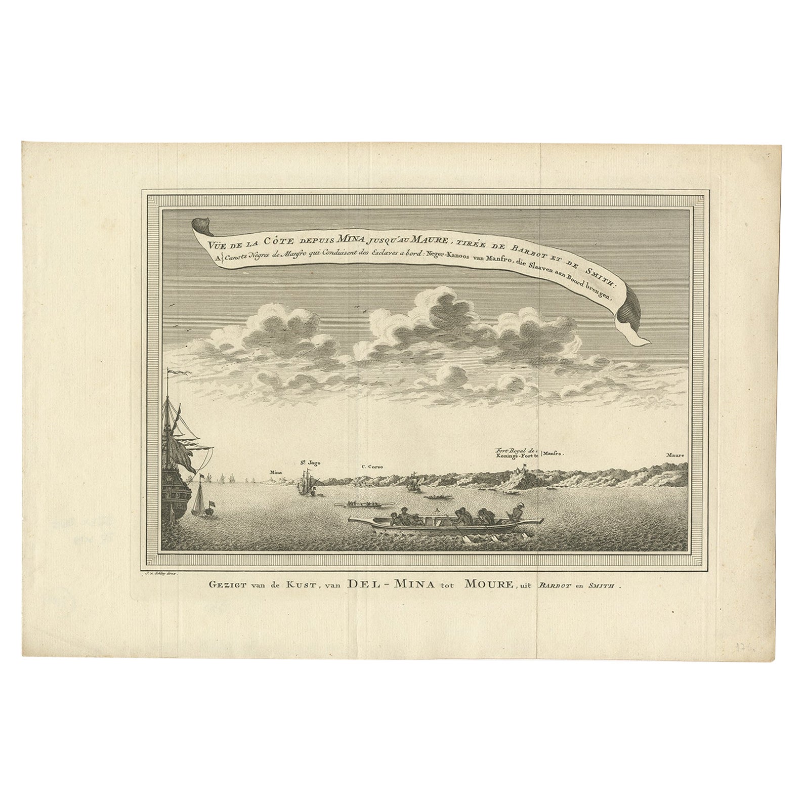 Antique Print of the Coast from Elmina to Moree, West-Africa, 1748 For Sale