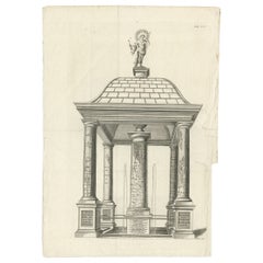 Impression ancienne de la colonne Milliaria, vers 1780