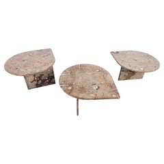 Vintage Fossil Stone Side Tables, 1970s
