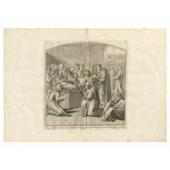 Antique Print of the Corpse of Saint Nilus by Pazzi, 1762