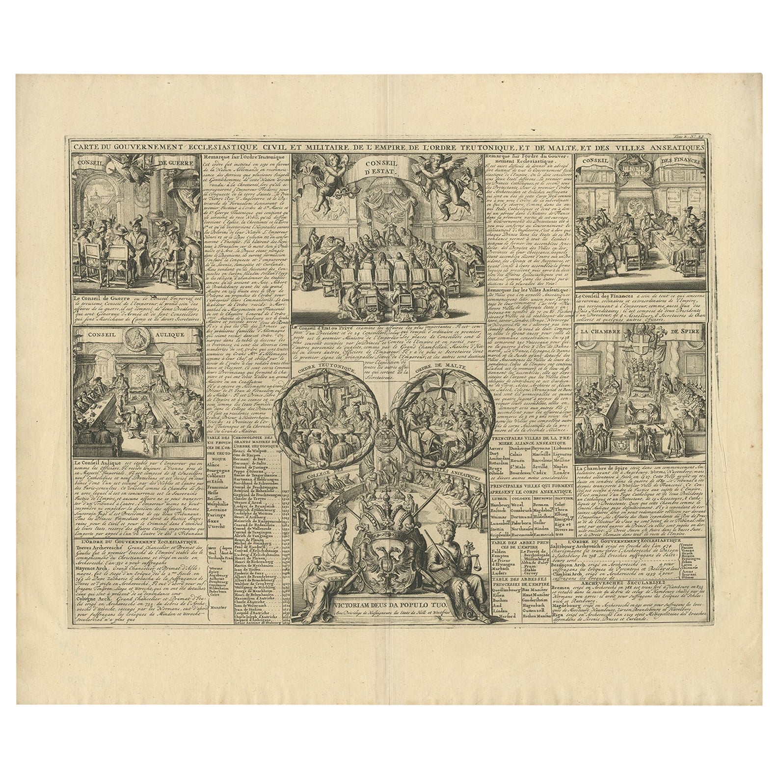 Print of the Hanseatic League with the Orders of Malta and the Tuetonic Order