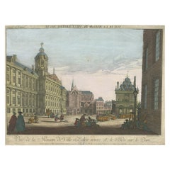 Antique Print of the 'Dam' in Amsterdam, circa 1770