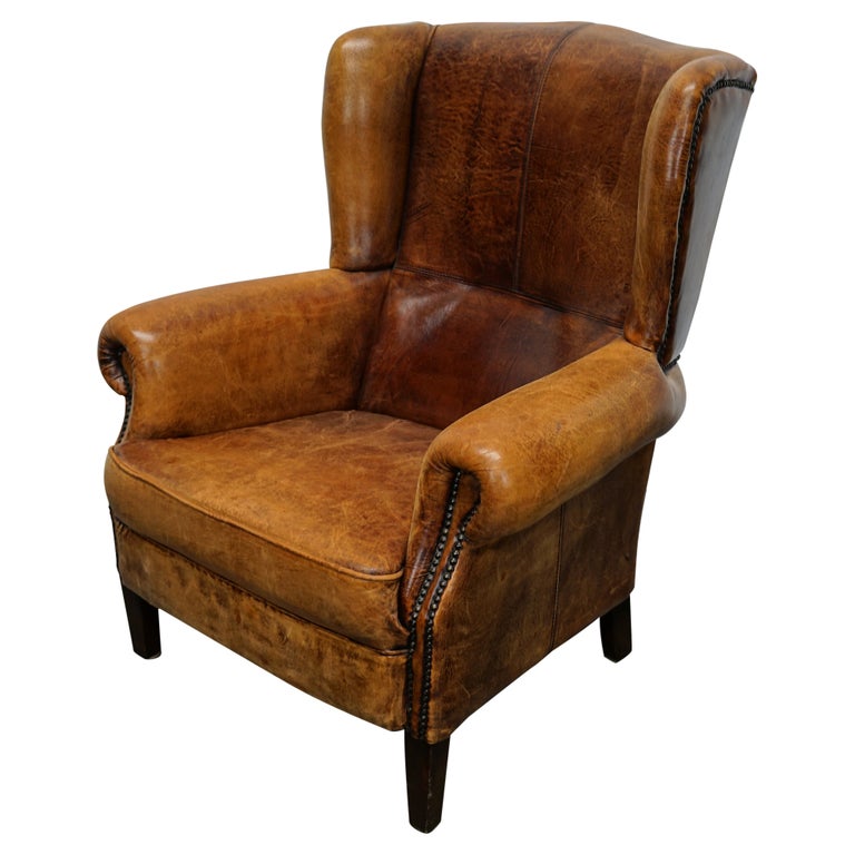 Cognac wingback chair new arrivals