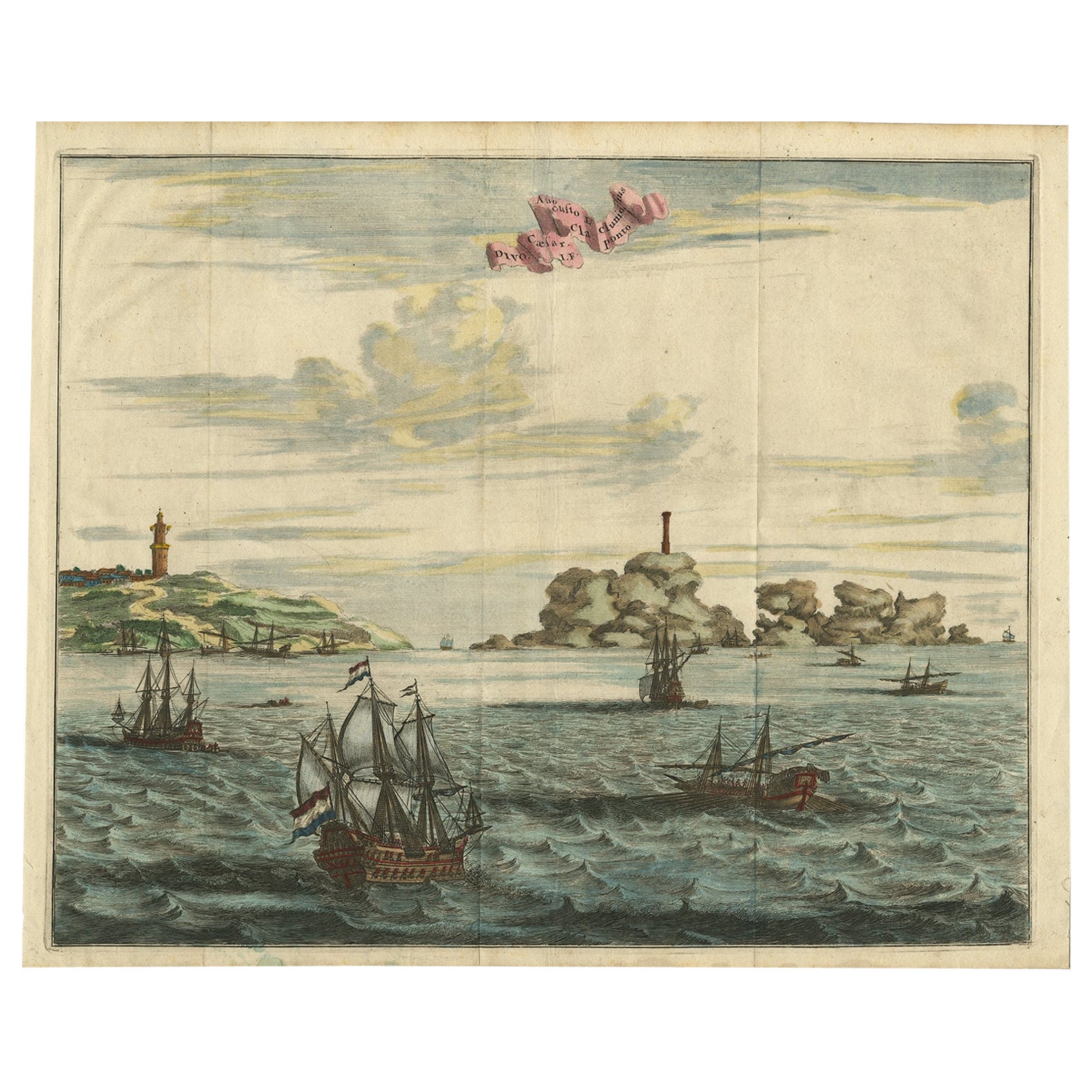 Impression ancienne des Dardanelles, Turquie, 1677