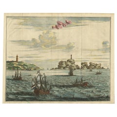 Antique Print of the Dardanelles, Turkey, 1677
