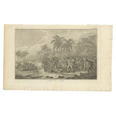 Antique Print of the Death of Captain James Cook by Cook, 1803