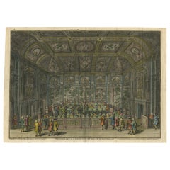 Antique Print of the Room of the Lords of the States of Holland and West Frisia