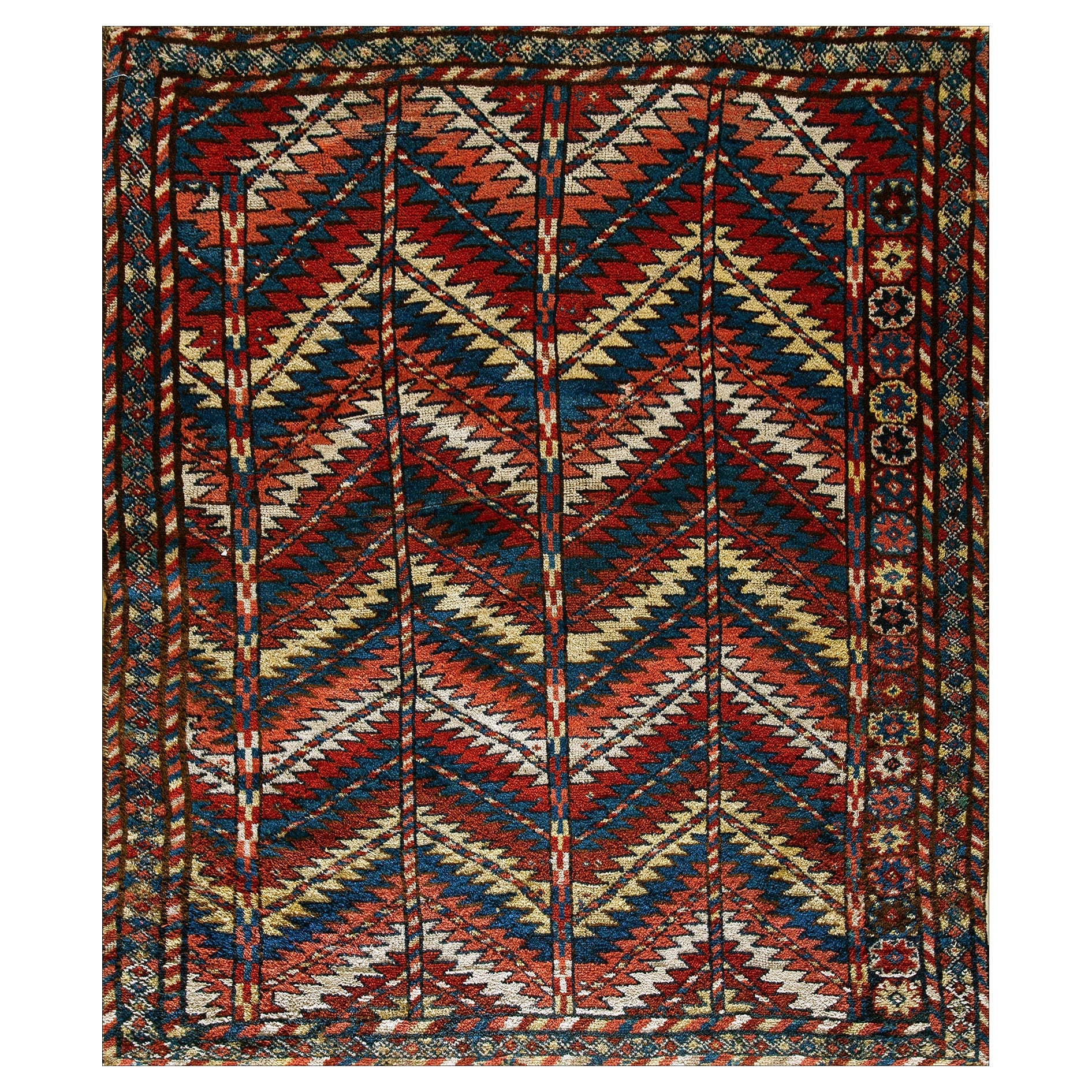 Late 19th Century NE Persian Quchan Carpet ( 4' x 4' 10'' - 122 x 147 cm )  For Sale