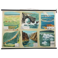 Geological Earth Surface Volcanic Island Fjord Mural Rollable Wallchart