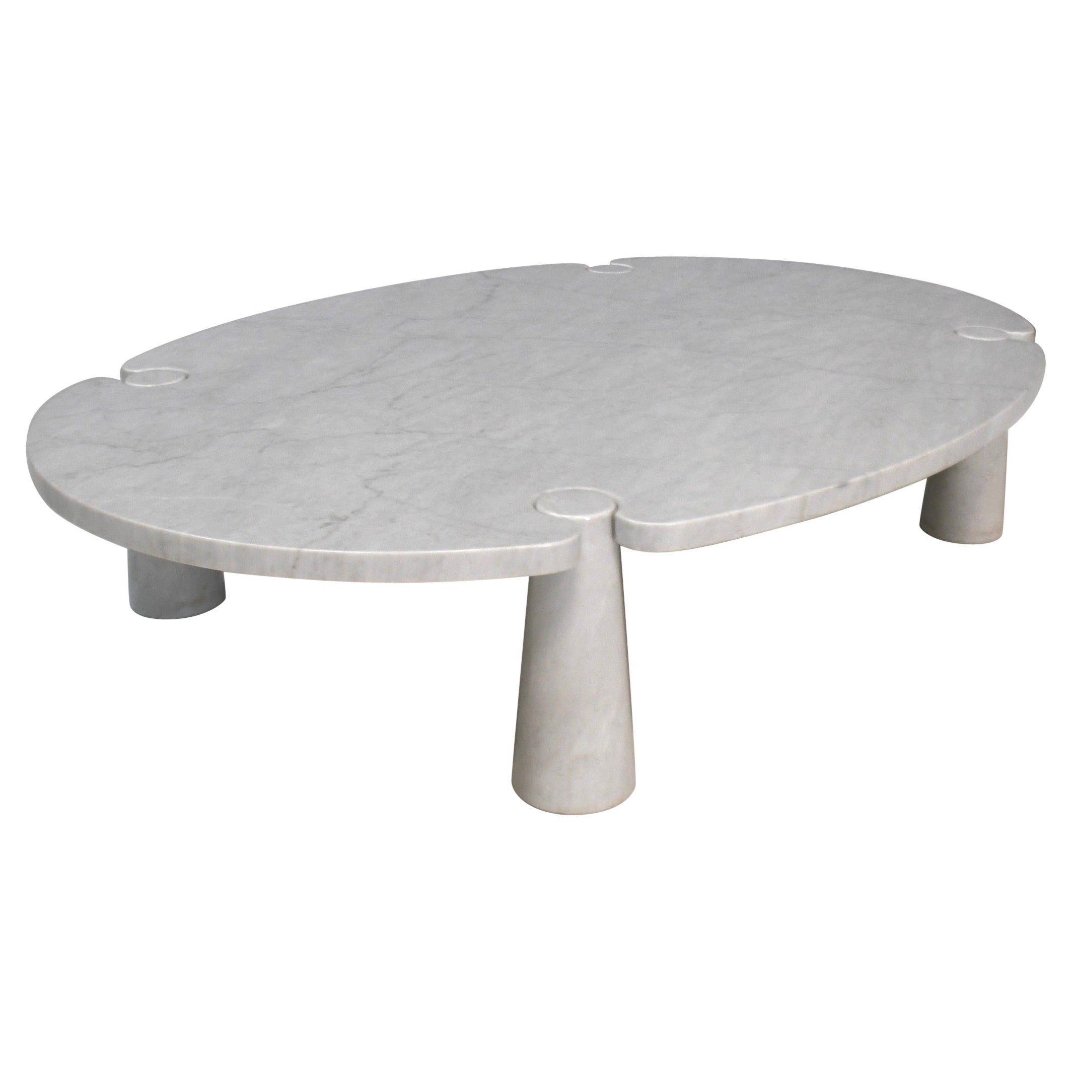 Original XL ‘Eros’ Coffee Table in Carrara Marble by Angelo Mangiarotti, 1970s