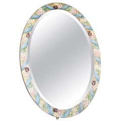 Oval Floral Table Mirror