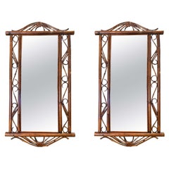Antique Aesthetic Movement Bamboo Wall Mirror