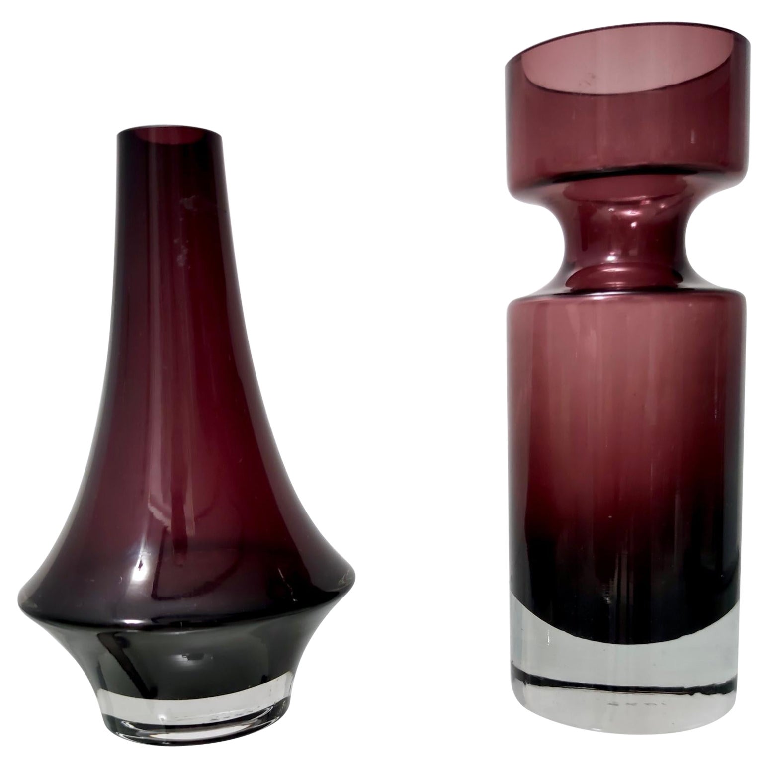 Postmodern Pair of Glass Vases by Tamara Aladin for Riihimaen Lasi Oy, Finland