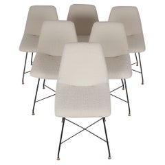 Set of Six Bouclé 'Aster' Chairs by Augusto Bozzi for Saporiti, Italy, C.1956