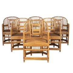 Ensemble de six chaises pavillon de Brighton du 20ème siècle
