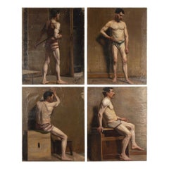 Set of Four Late 19th Century French Academic Large Paintings