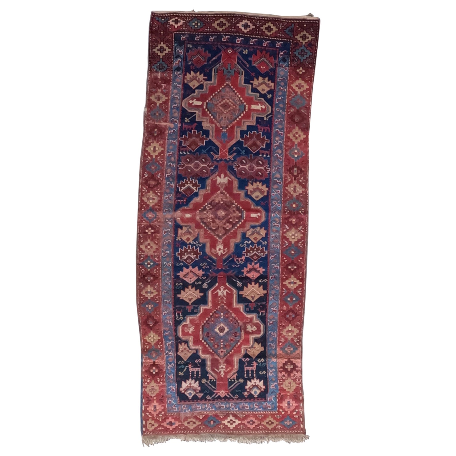 Antiguo medallón triple Kazak caucásico circa 1900 en venta
