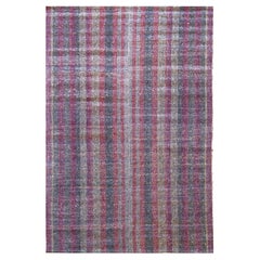 Handwoven Striped Contemporary Turkish Flatweave Rug