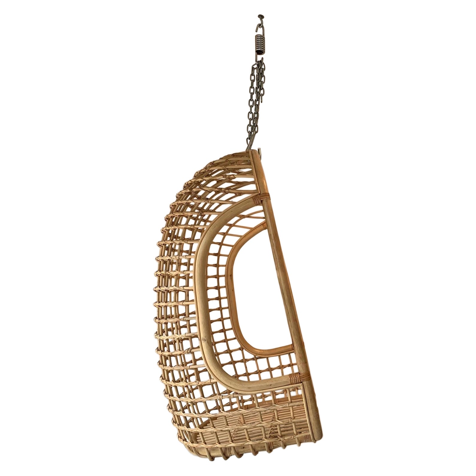 Rattan Egg Cage Armchair, Italy, 1980s