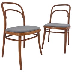 Ensemble de deux très rares chaises en bois courbé, Antonín Šuman, années 1960