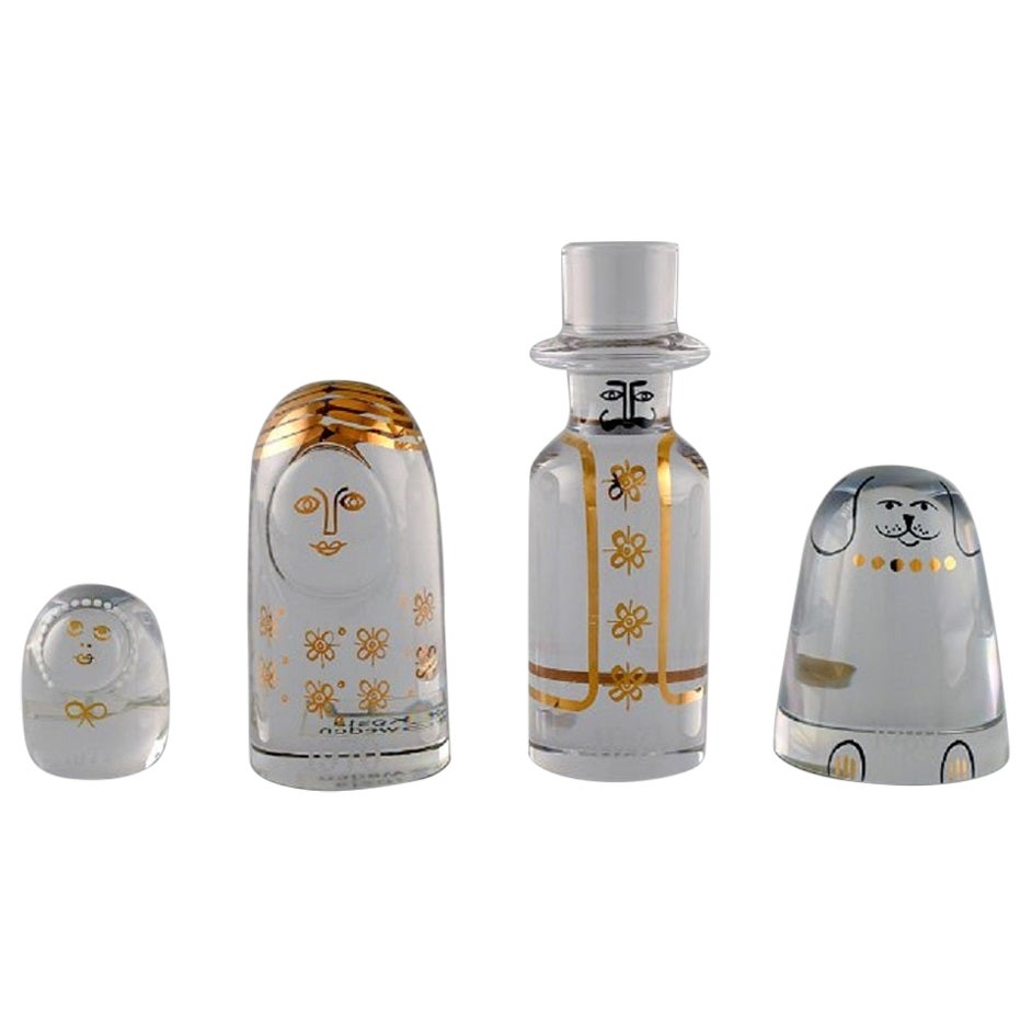 Collection of Art Glass Figures 'Family', Kosta Boda, Sweden at 1stDibs