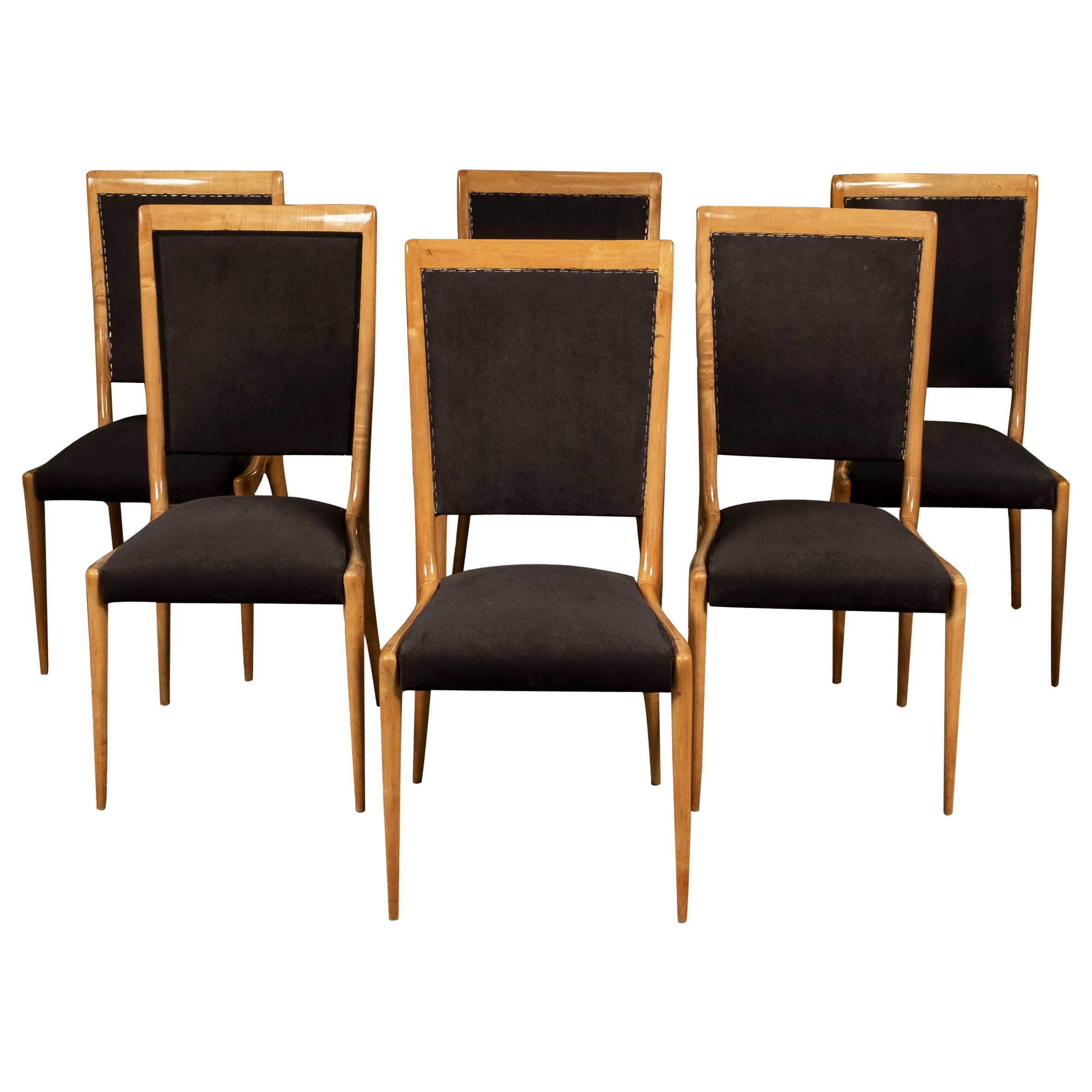 Italian Mid Century Dining Chairs After Gio Ponti